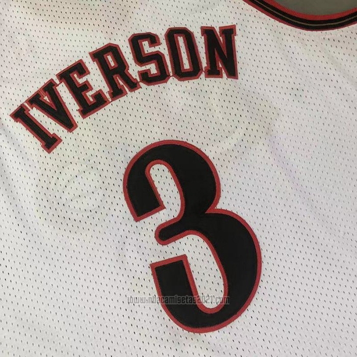 Camiseta Philadelphia 76ers Allen Iverson #3 Mitchell & Ness 1997-98 Blanco